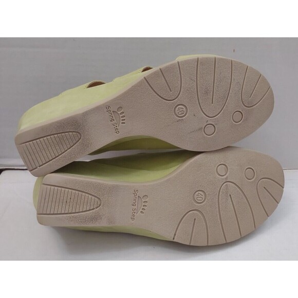 Spring Step Sandals Wedge Size 9US/40EU Spring Green Suede Slip On - Picture 7 of 9